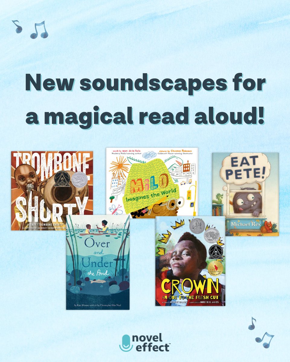 It's New Title Tuesday! 🤩 Our incredible world-class team of soundscape designers, composers, and musicians have released SIX new titles to your Novel Effect library this week! 

Which story will you read aloud first?? 📚🎶 #kidlit #edutwitter