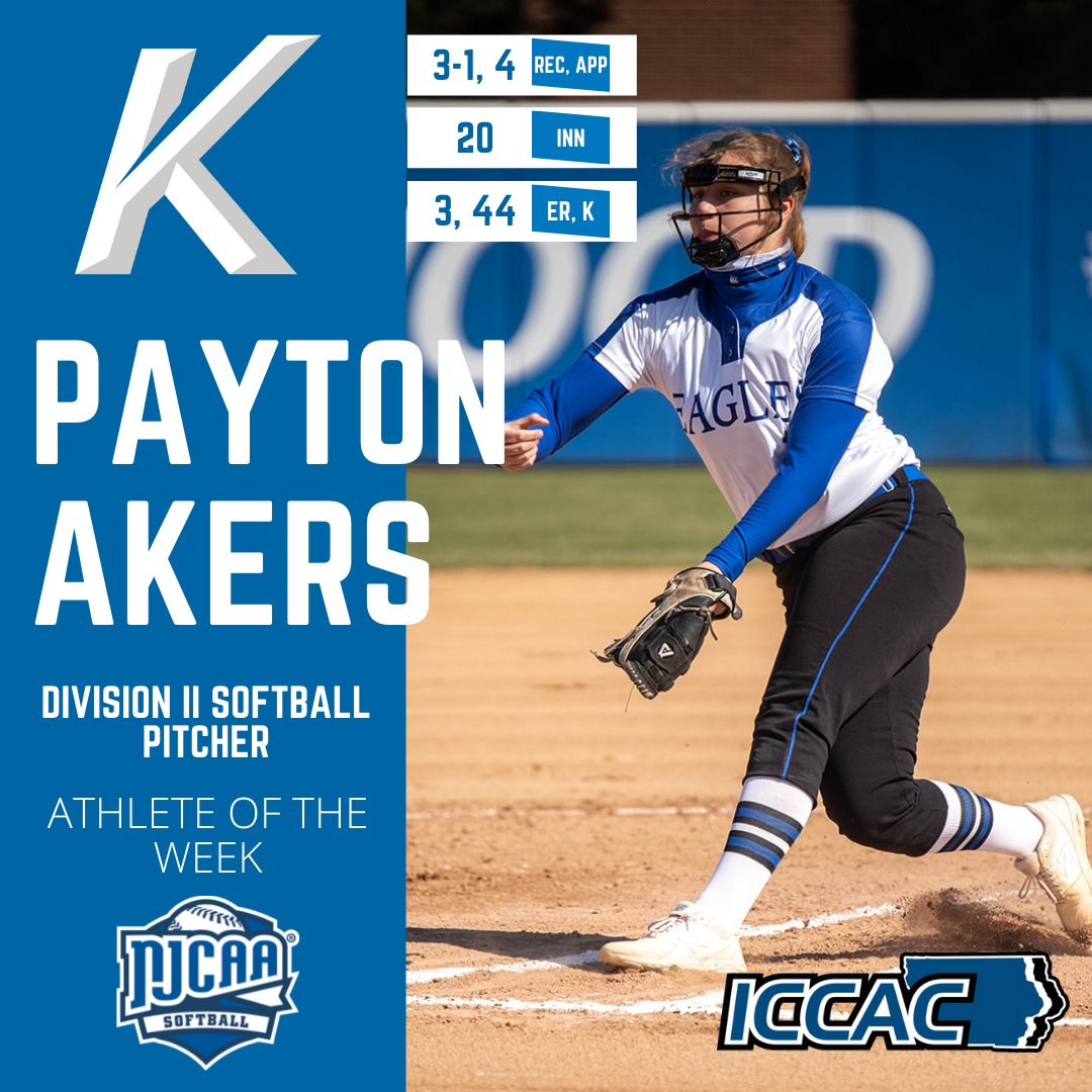 ICCACSports's tweet photo. ICCAC ATHLETE OF THE WEEK
🗓️MARCH 21-27
DII SOFTBALL 🥎

@DMACCsoftball Emma Dighton
@KCC_SB Peggy Klingler
@KCC_SB Payton Akers

🔗https://t.co/vh82DSq8oD
#NJCAASB 🥎 https://t.co/qEWxIPZ2nM