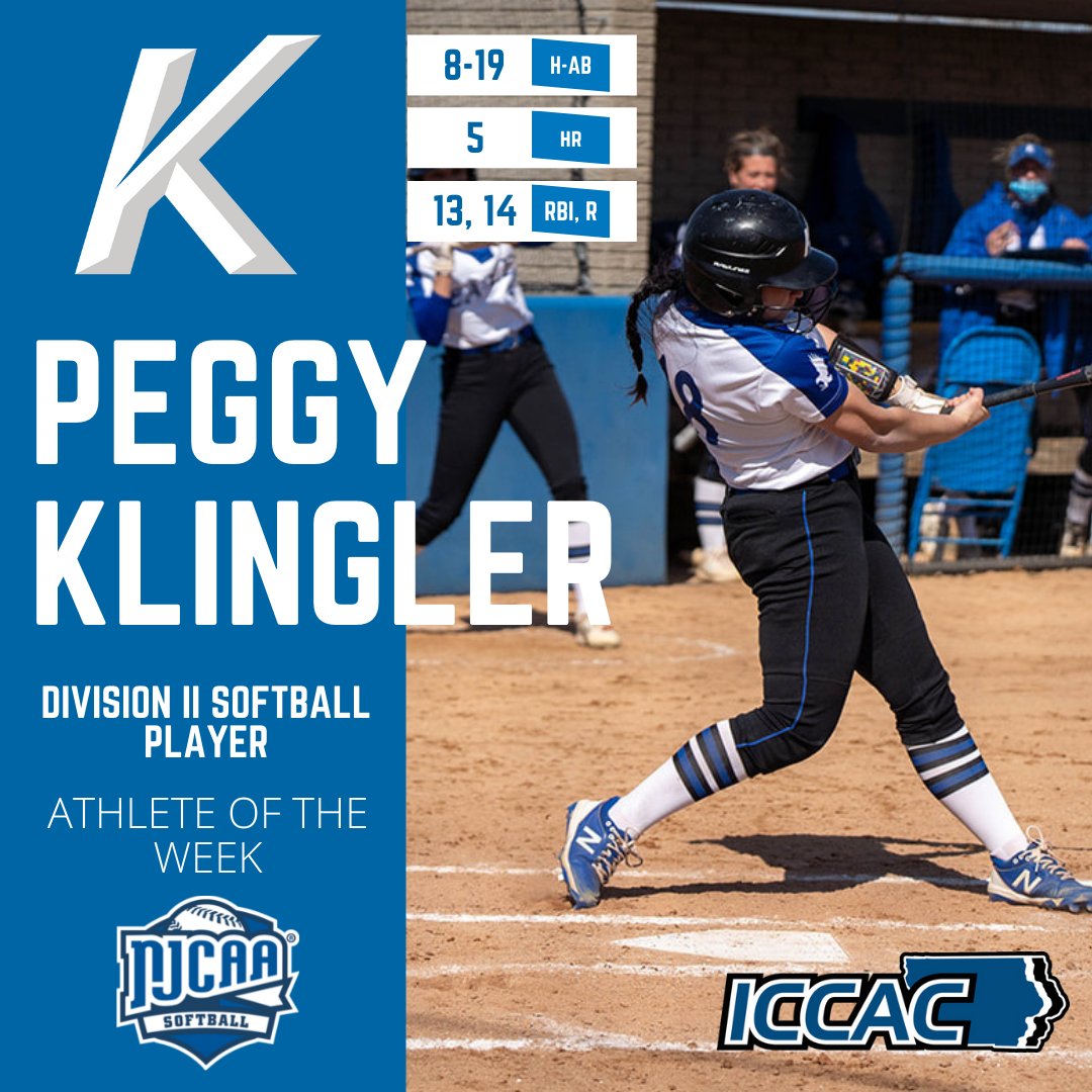 ICCACSports's tweet photo. ICCAC ATHLETE OF THE WEEK
🗓️MARCH 21-27
DII SOFTBALL 🥎

@DMACCsoftball Emma Dighton
@KCC_SB Peggy Klingler
@KCC_SB Payton Akers

🔗https://t.co/vh82DSq8oD
#NJCAASB 🥎 https://t.co/qEWxIPZ2nM