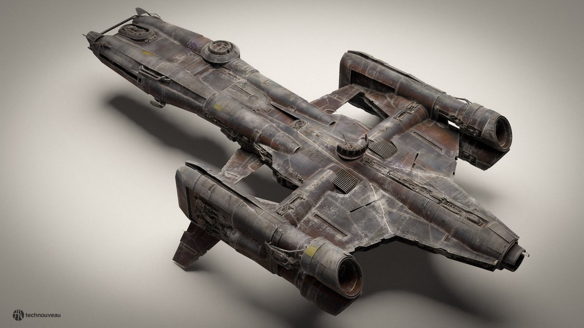 technouveau_art's tweet photo. WIP - playing with materials, Stay tuned for more modelling. #technouveau #hardsurface #b3d #blender3d #shaders #spaceship #starwarsdesign https://t.co/FibKYXC7bs