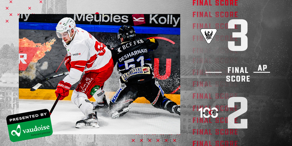 lausannehc's tweet photo. Les Lions s'inclinent finalement au bout de la 3eme prolongation. 

Valeureux sur la glace nos joueurs ont tout donné et nous comptons sur votre soutien ce jeudi pour l'acte IV à la Vaudoise aréna !

HCFG 3⃣-2⃣ Lausanne HC (AP)
#HCFGLHC 🐉⚡️🦁 https://t.co/SeGMtnhPgl