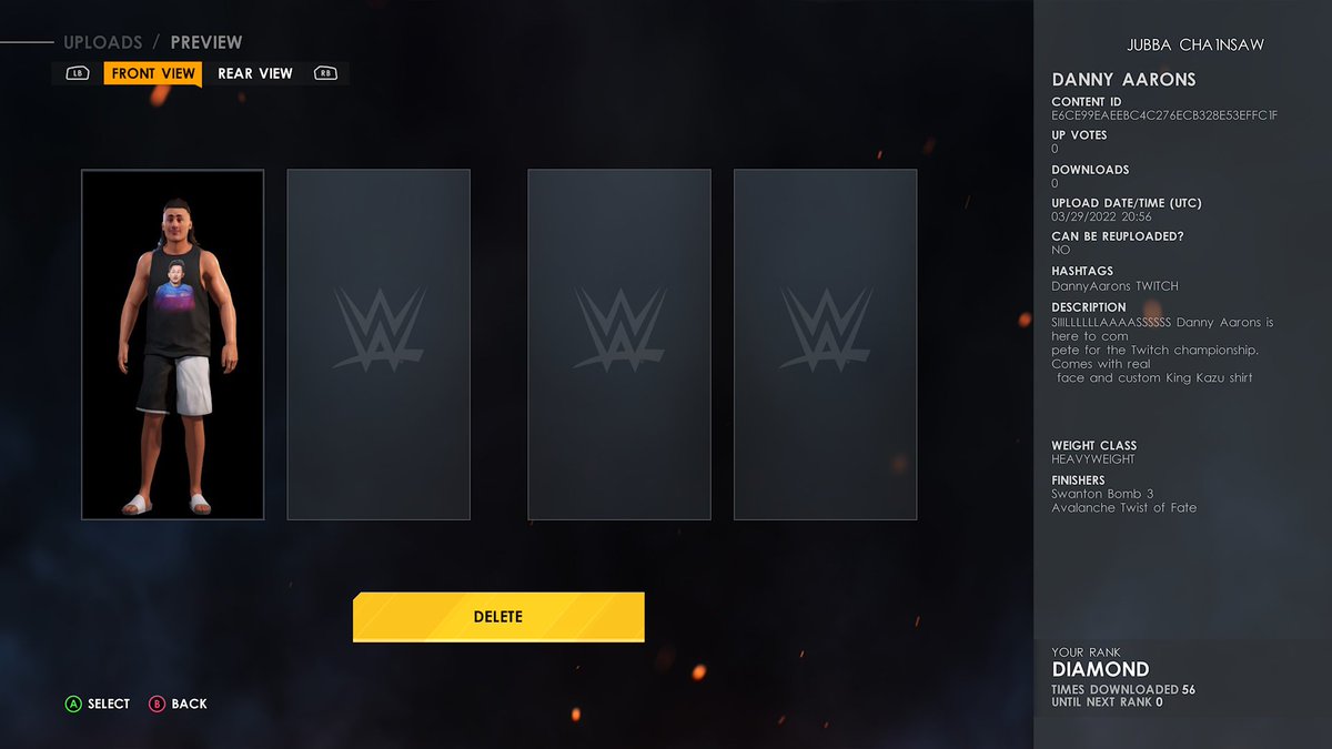 <a href="/DannyAaronsFUT/">Danny Aarons</a> don't let <a href="/ThisIsFG_/">FG</a> and <a href="/NerdFireYT/">NerdFire</a> have all the fun on #WWE2K22, I've created you your own CAW.

Just search for DannyAarons or Twitch and it'll come up.