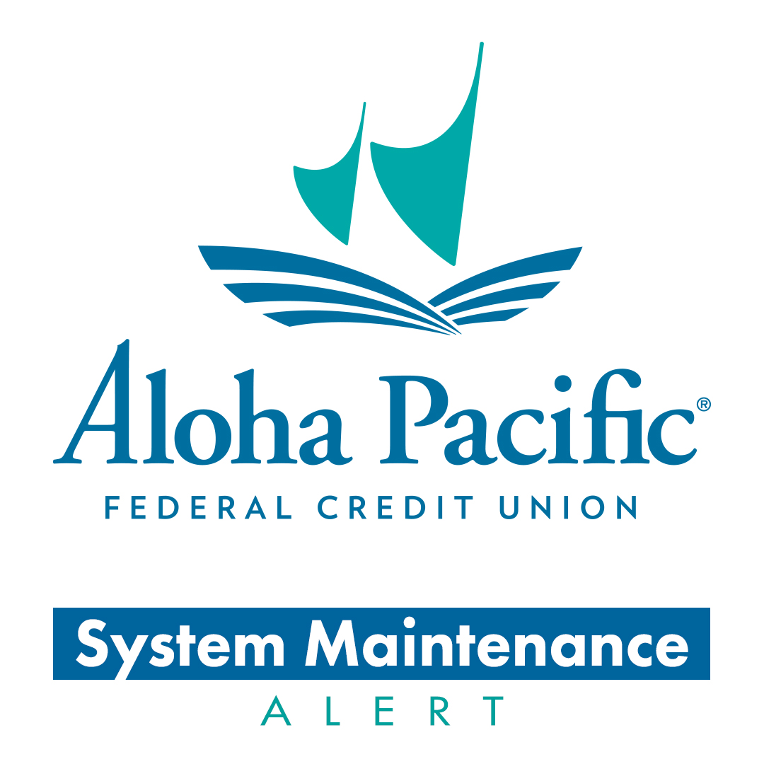 APFCU's tweet image. Our ATMs may be intermittently out of service from 6 p.m. to midnight this Saturday, April 2, because of system maintenance.

Mahalo for your patience and understanding.