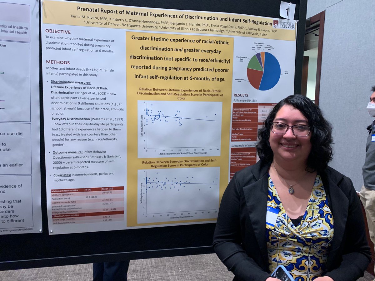 thetruedrdoom's tweet photo. Our @doom_lab PhD student @KeniaMRivera presented her work, "Prenatal Report of Maternal Experiences of Discrimination and Infant Self-Regulation," at the Conte Center Symposium at UC Irvine last week. We're excited to share Kenia's important work with the @denver_care project! https://t.co/ivqzC0WpTG