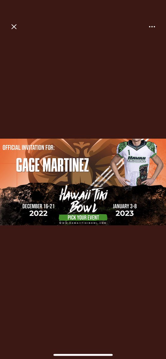 Gage Martinez (@iiamgage_) on Twitter photo Blessed to have been invited to the Tiki Bowl in Hawaii
<a href="/CoachThomas04/">Coach Thomas</a> <a href="/TeamFullGorilla/">Team Full Gorilla</a> <a href="/HawaiiTikiBowl/">Hawaii Tiki Bowl</a> Blessed to have been invited to the Tiki Bowl in Hawaii
<a href="/CoachThomas04/">Coach Thomas</a> <a href="/TeamFullGorilla/">Team Full Gorilla</a> <a href="/HawaiiTikiBowl/">Hawaii Tiki Bowl</a>