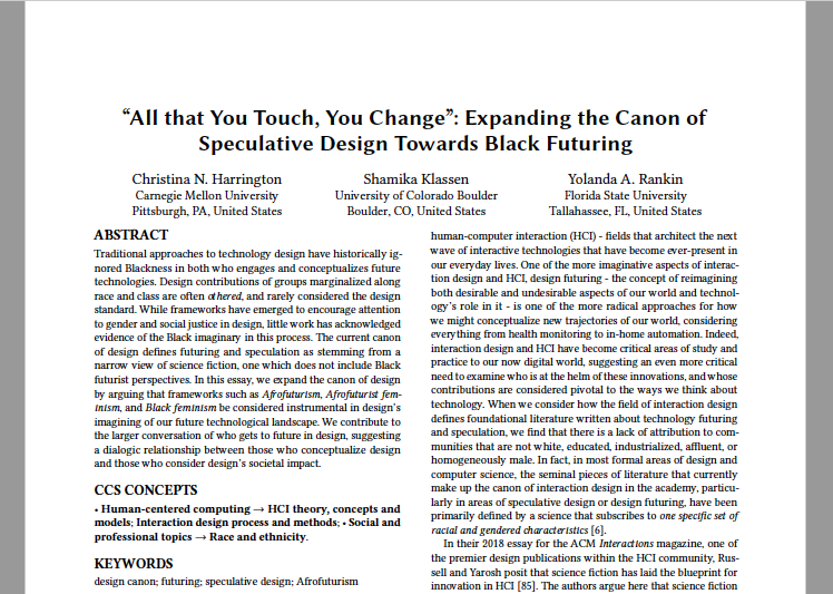 ehi_lab's tweet photo. 🎉 Congratulations to @adapperprof for her @acm_chi Best Paper and Honorable Mention Awards for her papers, “It’s Kind of Like Code-Switching” and “All that you touch, You Change”! https://t.co/75yCcvaq0o