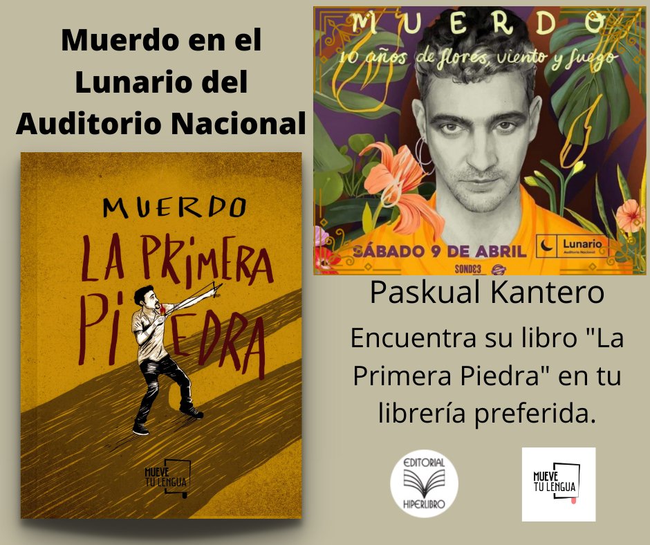 El cantante, poeta y compositor Muerdo @muerdomusica , traerá a México su gira "10 Años de Flores, Viento y Fuego" en dónde repasará su repertorio musical a lo largo de su primera década de ser un mensajero de luz, el
viento y la música.