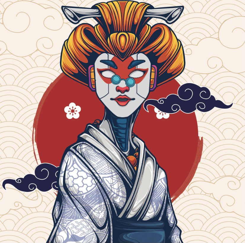 NFTBARRYMS's tweet photo. Still time to snatch up some Geisha before the Maiko companions come along this month🚀 Every owned Geisha=1 free Maiko NFT                              Grab them while you can🌐.                         @NFTgeisha https://t.co/ZJe0UXXkKL