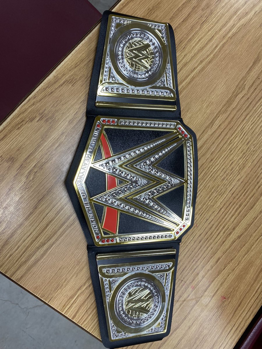 the_mrscarp's tweet photo. Look what came in! Our #GameTime championship belt! Students, check out the updated score board in the hallway! #RI8.2 #westisbest https://t.co/eDRzOpcHxp