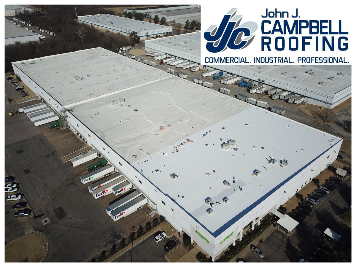 johnjcampbellco's tweet photo. 200,000 SF of new 60 mil TPO fleeceback being installed at Herbalife - #roofing #construction #tennessee #Memphis #commercialproperty #jobs #team https://t.co/rBXWjA8mDR