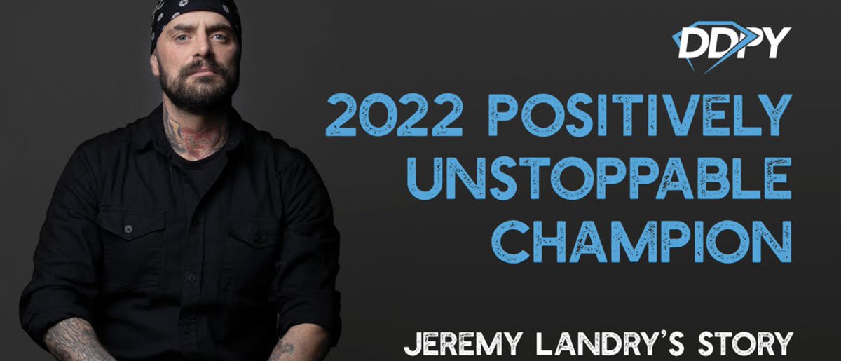 DDPYoga's tweet image. 2022 #PositivelyUnstoppable Champion, Jeremy Landry&apos;s DDPY Story debuts THIS EVENING on Youtube at 5:30PM EST!

bit.ly/3j3qz6B

Jeremy spent 20 years of his life being the worst person he knew and then was inspired to make a change by @JakeSnakeDDT. 💎 💥 🐍 ❤️