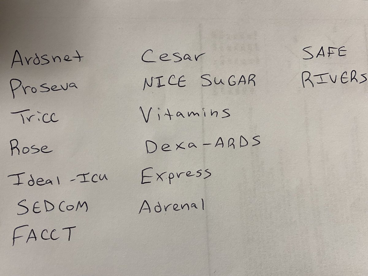 I was tasked to give med students 15 “landmark” trials in Critical Care that we would go over each day before rounds to figure out why we do the things we do. What would you add or subtract from the list? #medtwitter #CriticalCare @chungk1031
