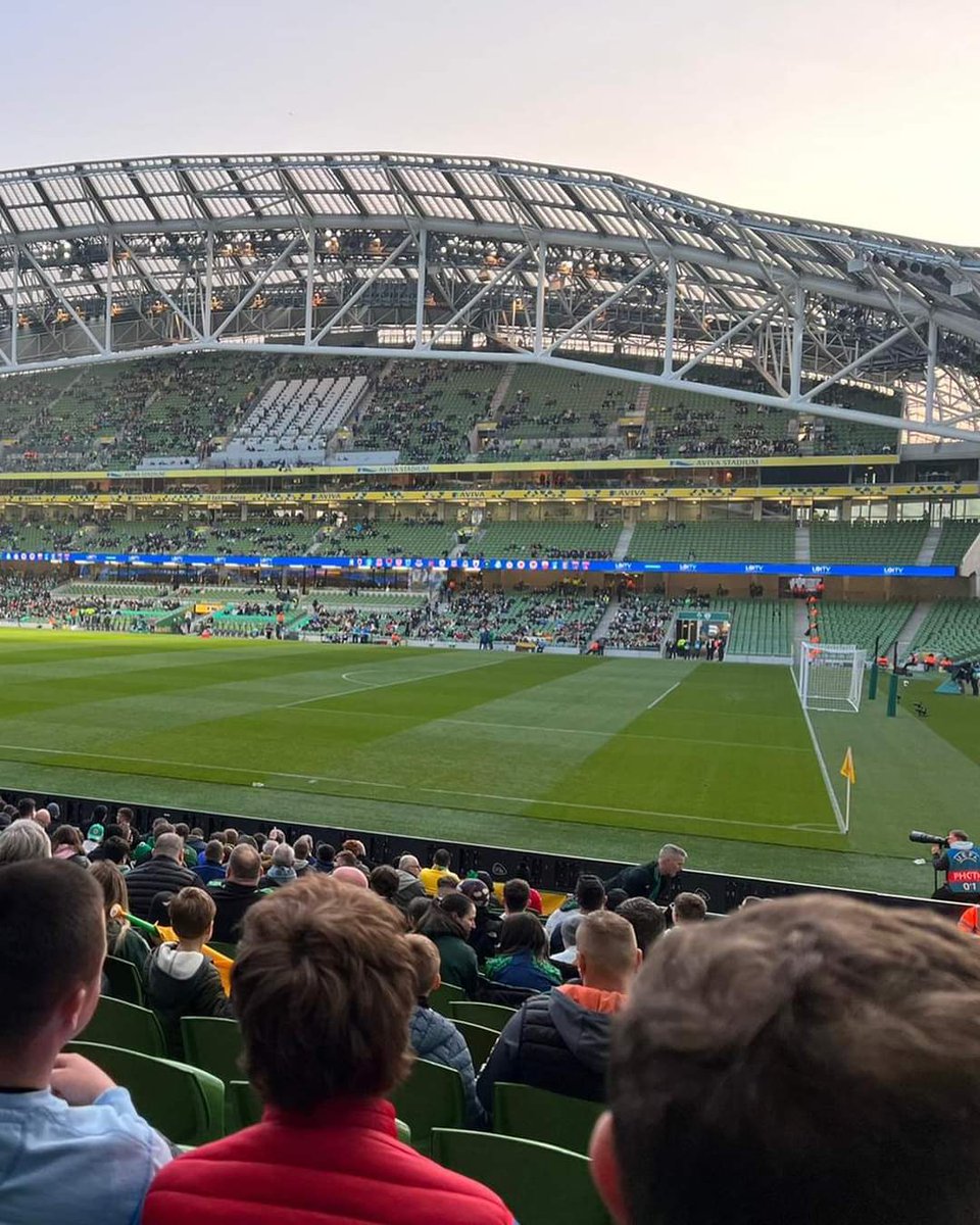DouglasHallAFC's tweet photo. Coach Terry with his son,Archie, were at this evenings @faireland match versus Lithuania. They were hoping for a few goals after Saturdays result but were happy to settle for a 1-0 win. He didn’t get Callum Robinsons shirt either #gutted #coybig #dhafc https://t.co/txyxgriGKb