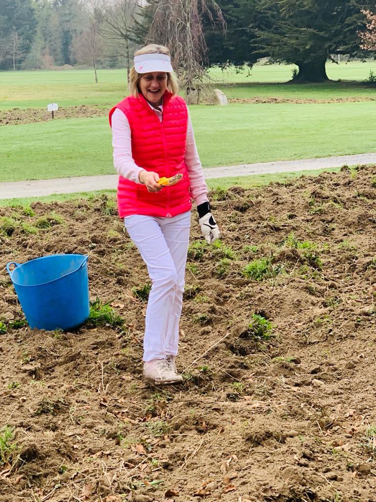 Captain Adrienne helping the lads sow this years crop of wildflowers 🌸🐝🌺