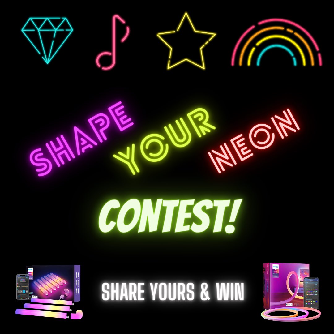 GOVEE on X: 🚨New Contest!🚨 For our fab Neon users, we're announcing our  “Shape Your Neon” Contest! Govee Neon Rope Light combines unlimited DIY  RGBIC color combos with the freedom to define