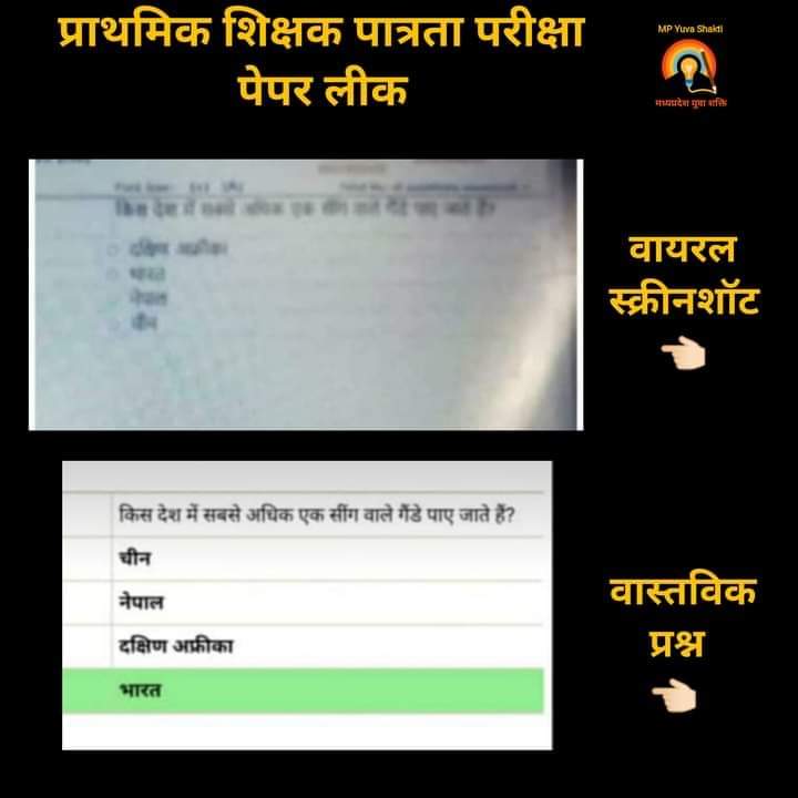 mpguruji's tweet photo. @PEB_Bhopal प्राथमिक शिक्षक पात्रता परीक्षा पेपर लीक मामले की वास्तविकता.. 👇🏻👇🏻

जिस दिन Online परीक्षा हो उसी दिन परीक्षा के हुबहु प्रश्न बाहर Whatsapp पर कैसे आ सकते है..??

और कितने सबूत चाहिए
#शेयर करो https://t.co/piI8Rx5nnv