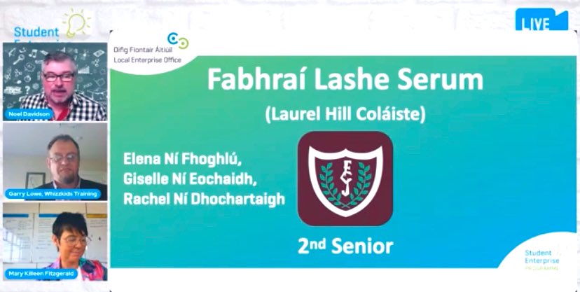 Gno_ItAll's tweet photo. Dara áit bainte amach ag Rachel, Elena &amp; Giselle (TY) sa Chomórtas @StudentEntProg. 2nd place in the Senior category of the Co. Limerick Student Enterprise Programme Final today for Fabhraí Lash Serum. Tuillte go maith agaibh a chailíní 🙌 @LHCfcj https://t.co/4xGYKkKURa