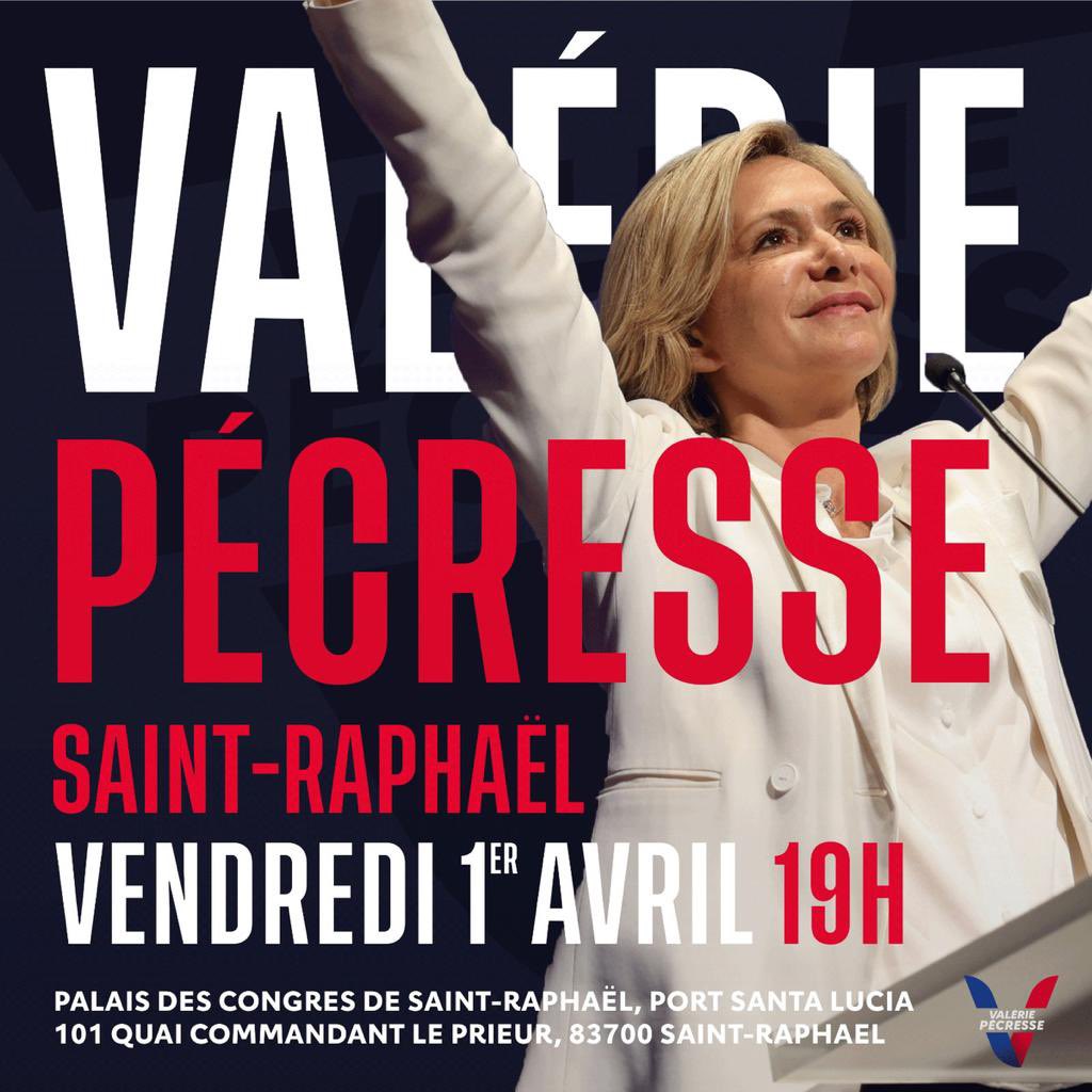 XWiik's tweet photo. [Meeting] @vpecresse sera à St Raphaël ce vendredi à 19h

Tous derrière la droite républicaine &amp; humaniste dans la dernière ligne droite

#AvecPecresse #Pecresse2022 https://t.co/56FtLNfGay
