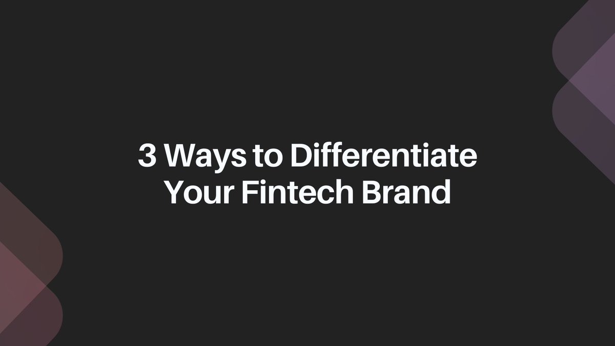 The Fintech industry is evolving rapidly, with no signs of slowing down. Is your Fintech brand positioned for success? Read our latest blog for three important tips to differentiate your Fintech brand bit.ly/36E3ip1