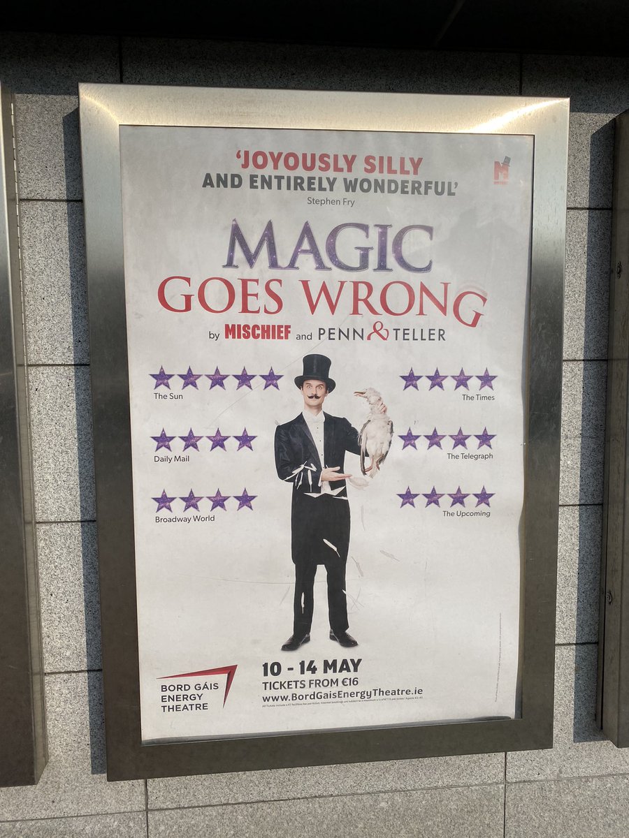 Plo_Kool's tweet image. Look what’s popped up at the @BGETheatre! #MagicGoesWrong #MischiefTheatre #MischefTheatreComedy #Dublin #Ireland