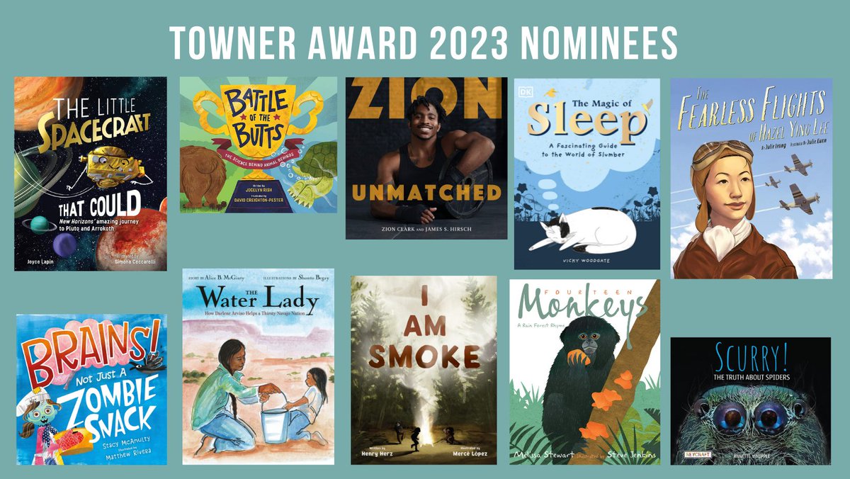 WLA_School's tweet photo. The nominees for the 2023 Towner Award have been announced! Check out the titles at https://t.co/XVN208DJhc https://t.co/nJz8SqSlAC
