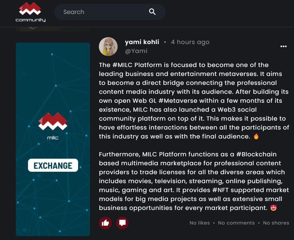 MILC Media Metaverse tweet media