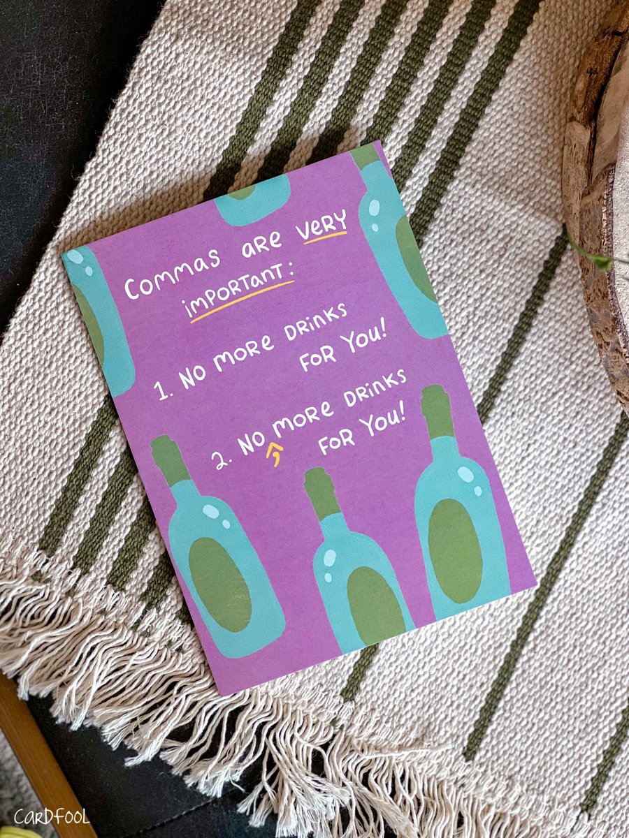 CardFool's tweet image. Grammar is important. Especially when it comes to celebrating birthdays! 

bit.ly/3I7CYRN

#unique #art #design #happybirthday #birthdaycards #personalized #greetingcards #ecards #originalart #artwork #lettering #party #birthdayparty #funnycards #oneofakind #hbd