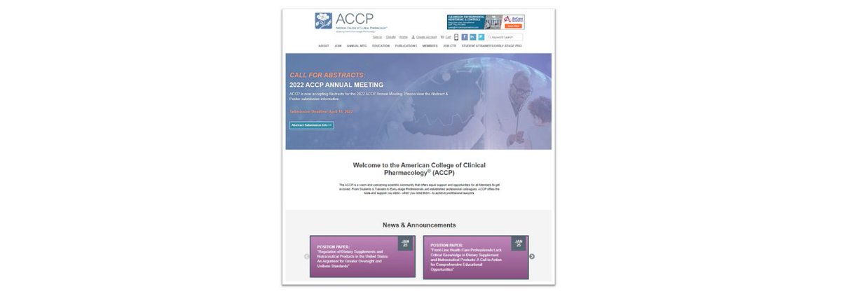 ACCP is pleased to announce the March 21st launch of its new homepage design! The new design gives the website a more modern look and feel and provides ease of navigation to some of the most important aspects of bit.ly/2nwMl99.
