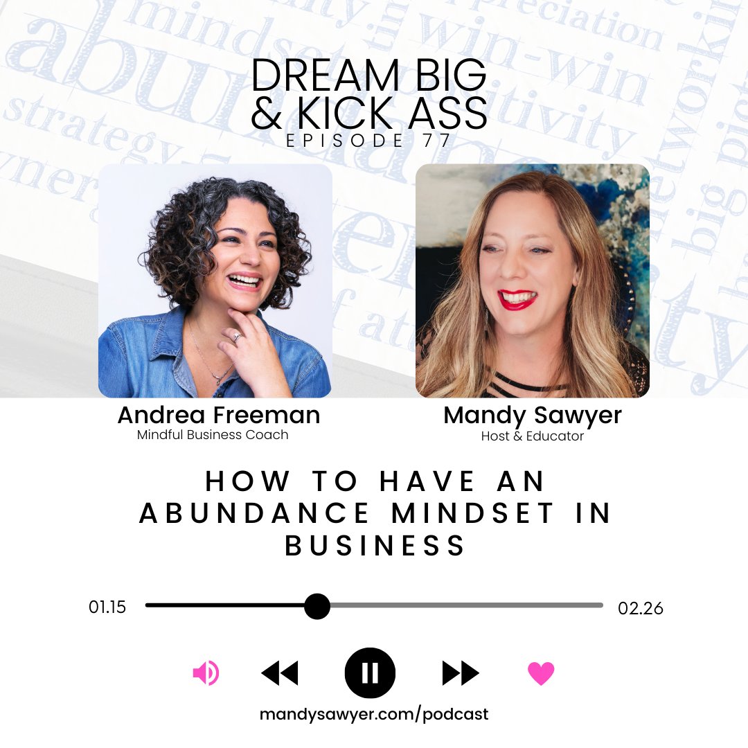 Mandy_Create's tweet image. Andrea works with creative entrepreneurs to help them realign with their purpose and make their mark on the world. As a mindful business coach, she teaches her clients to &quot;Let your personal revolution fuel your business revolution.&quot;  Listen here: mandysawyer.com/dreambig