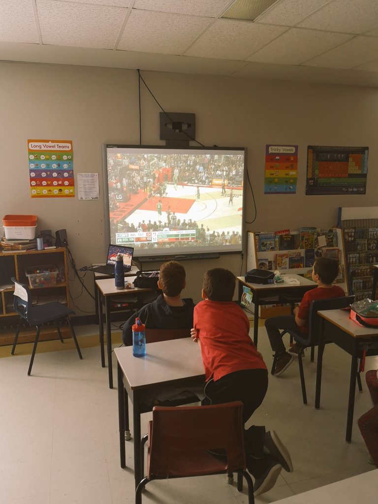 My Grade 3/4 class loves watching the <a href="/Raptors/">Toronto Raptors</a> highlights the next day during Recess snack time. We need some Raps swag for our classroom.
