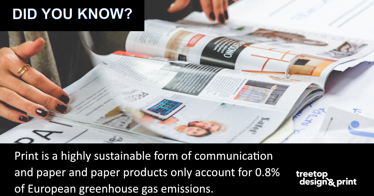 Treetopdesign's tweet photo. #DidYouKnow that print is a highly sustainable form of communication and that paper products only account for 0.8% of European greenhouse gas emissions? Read the facts about the #sustainability of paper https://t.co/LdNlWF6miO
#printfacts #print #ecoprint https://t.co/RqfUj0FxnV