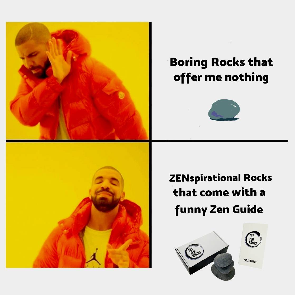 MyZenRocks's tweet photo. What's so special about My Zen Rocks?

...other than that it's a hilarious gift 
you can personalize for someone at
https://t.co/uFeDbD21WK 

It's the analog ZENtertainment you've been missing

Mediating sarcastically is still mediating. 
Chew on that... not rocks.

#MyZenRocks https://t.co/UBLJK5CUEj