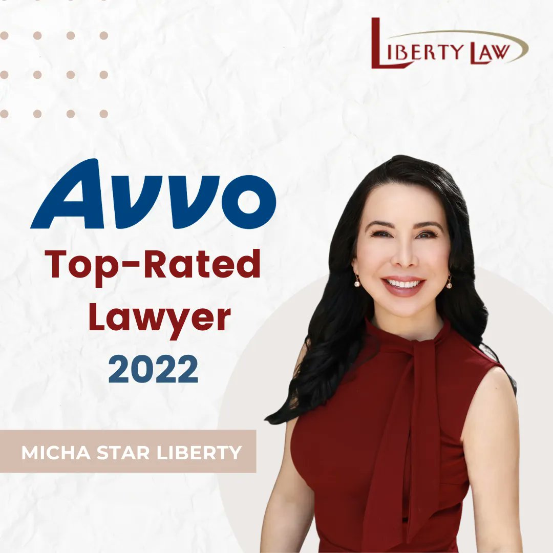 MichaLiberty's tweet photo. We’d like to congratulate Micha Star Liberty for being recognized with a superb Attorney Rating in 2022 by The Legal Community on Avvo! #LibertyLaw #TopRatedLawyer2022 #Avvo #SuperbAttorne https://t.co/00r74ydXYn