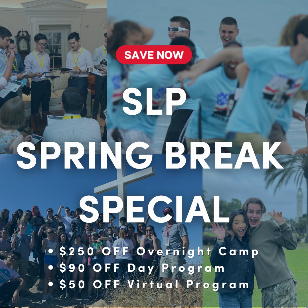 RonaldReaganEDU's tweet photo. It's time for the #ReaganSLP Spring Break Special! Register by 4/22 to save money on any of our SLP programs. 

Learn more about SLP &amp; register today at https://t.co/9uMRbENkIQ. 

#leadershipcamp #StudentLeadershipProgram #SummerProgram #YoungLeaders #leadership https://t.co/9ivsudgMbY