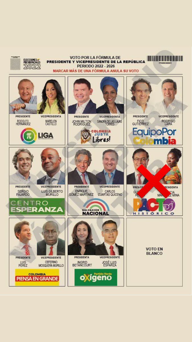 ecoaneko's tweet photo. Like y RT si el próximo 29 de mayo vamos a marcar el tarjetón así @petrogustavo y @FranciaMarquezM ¡Al poder! https://t.co/JVrbjkwUSV