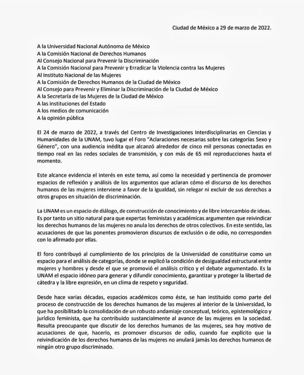 TodasMx's tweet photo. Desde @TodasMx nos sumamos al pronunciamiento colectivo por el diálogo y el respeto de ideas. #elfeminismodialoga #forosi @UNAM_MX @ceiich_unam @COPRED_CDMX @CONAPRED @brujasdelmar @CATWLACDIR @aimeevegam @AmeliaValcarcel @AldaFacio @angelicadelap https://t.co/LZ7iEuG1pa https://t.co/vxnbhUkjm0