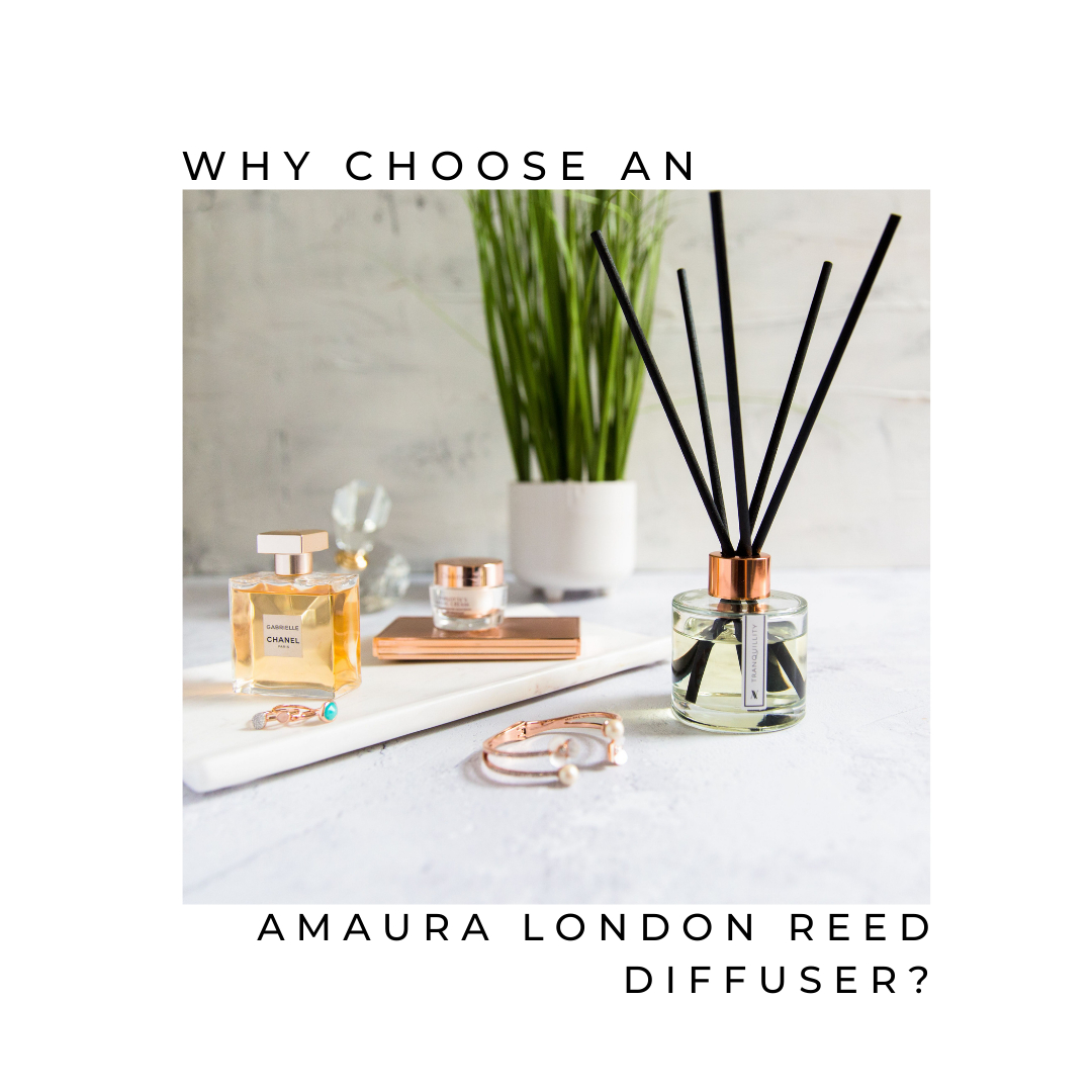 The benefits of choosing an Amaura London Reed Diffuser for your home...

✨Adds a wonderful lingering aromatic scent to your home 

💜Creates a relaxed ambience

✨Requires little maintenance - just turn your reeds once a week

💜Essential oil blends release their mood-boo