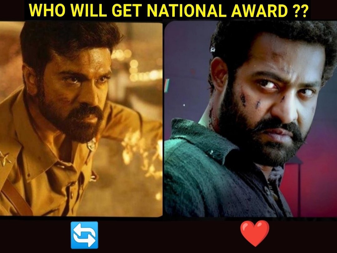 Prasad83373911's tweet photo. Who Will Get National Award 🏅 ??

Like ~ #NTR 
Retweet ~ #RamCharan

 #RRRMovie #RRRBlockbuster https://t.co/IZGIEQM4R6