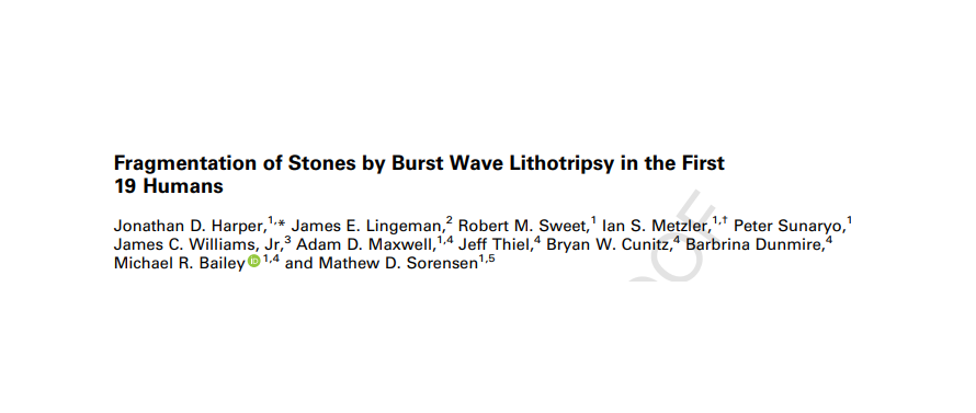 Connor Forbes (@connorforbesmd) on Twitter photo As always, innovative work from the BurstWave Lithotripsy (BWL) group. Comminution in 21 of 23 targetable stones in pilot. Caveats: 19 of 41 patients excluded for inability to visualize on U/S, but wide potential applicability! <a href="/SorensenMathew/">Mathew Sorensen</a> <a href="/uroharper/">Jonathan Harper MD</a> <a href="/IanMetzler/">Ian Metzler, MD MTM</a> <a href="/JUrology/">Journal of Urology</a> As always, innovative work from the BurstWave Lithotripsy (BWL) group. Comminution in 21 of 23 targetable stones in pilot. Caveats: 19 of 41 patients excluded for inability to visualize on U/S, but wide potential applicability! <a href="/SorensenMathew/">Mathew Sorensen</a> <a href="/uroharper/">Jonathan Harper MD</a> <a href="/IanMetzler/">Ian Metzler, MD MTM</a> <a href="/JUrology/">Journal of Urology</a>