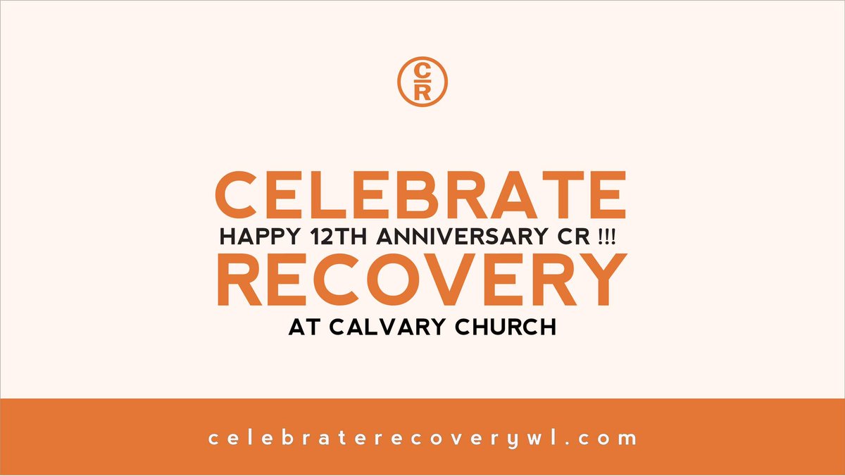 Happy Anniversary to our Celebrate Recovery ministry at Calvary.  Thank you to the amazing leaders and volunteers who have led the ministry so faithfully throughout the years!  Learn more about CR at celebraterecoverywl.com.