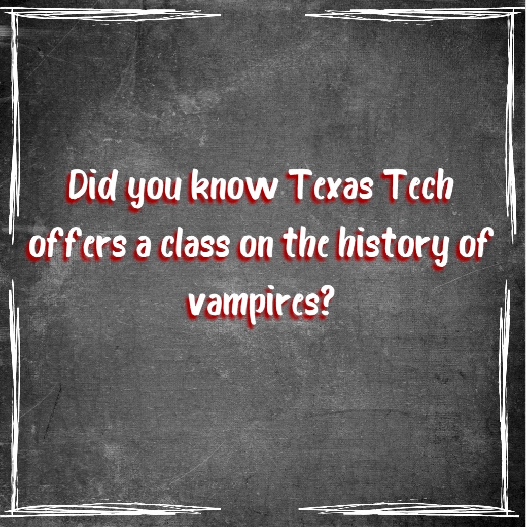 ttusuccess's tweet photo. Vampires and so much more! With registration around the corner, visit DegreeWorks in Raiderlink to find out how this class and many others apply to your degree! https://t.co/3a4vspNvNr
