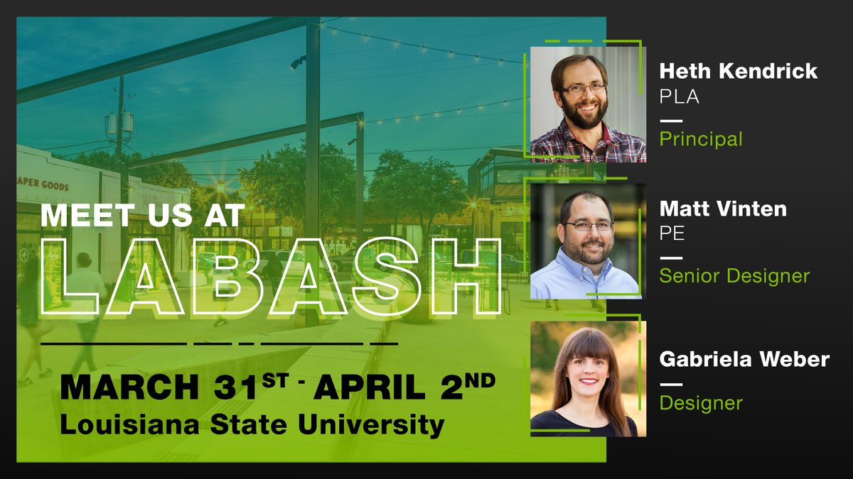 LandDesignInc's tweet image. LandDesign&apos;s Heth Kendrick, Matt Vinten, and Gabriela Weber from our Dallas office are heading to LABash this week! Be sure to connect with them during the conference and ask them about our recent work at Deep Ellum. #LABash #LABash2022 #LABashConference