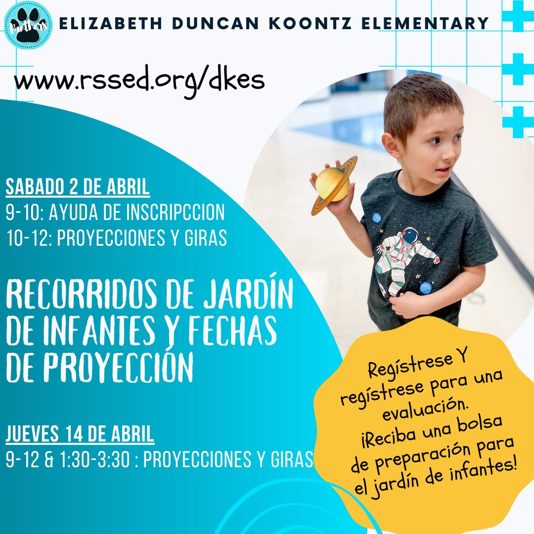 koontzpanthers's tweet photo. RETWEET to help us spread the word! 
Kindergarten Screening &amp; Tours start SATURDAY! Register now to receive a kindergarten readiness bag! There are two opportunities Saturday, April 2nd &amp; Thursday, April 14th. Sign up for your time HERE --> https://t.co/BOb6RgYV9c https://t.co/RkmttH9dQO