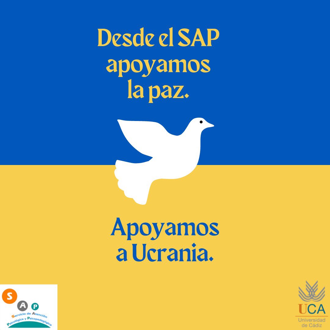 El Servicio de Atención Psicológica de la UCA <a href="/SAPdelaUCA/">SAP</a> rechaza la violencia perpetrada contra el pueblo ucraniano y ofrece su apoyo a los estudiantes ucranianos que cursan sus estudios en la UCA. Paz y libertad para Ucrania. #UcraniaRusia #Ucrania