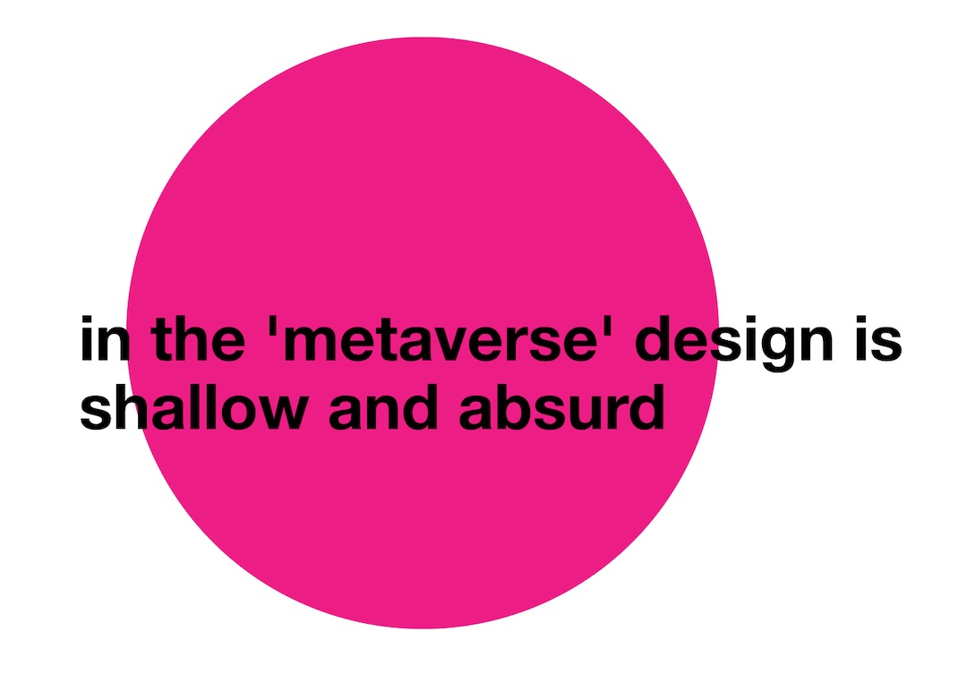 theICoD's tweet photo. The #metaverse is a trap. Design without users or constraints is a hollow fantasy—when we decouple design from reality, we take away its humanity and reduce it to its most meaningless traits. https://t.co/sFbSw8P7XR
🤔Agree or disagree?
#polemics #designissues #designforgood https://t.co/eA62BmX5P0