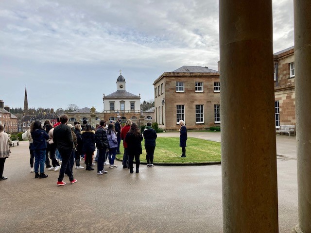 QUBarch's tweet photo. Thanks to the wonderful Danielle @FlaxFoxDesigns for an inspirational talk and drawing workshop at @HillsCastle with @QUBarch students for the #SkillsBazaar #TransitionSupportFund #Architecturaldrawing https://t.co/mZX3FsOMJs