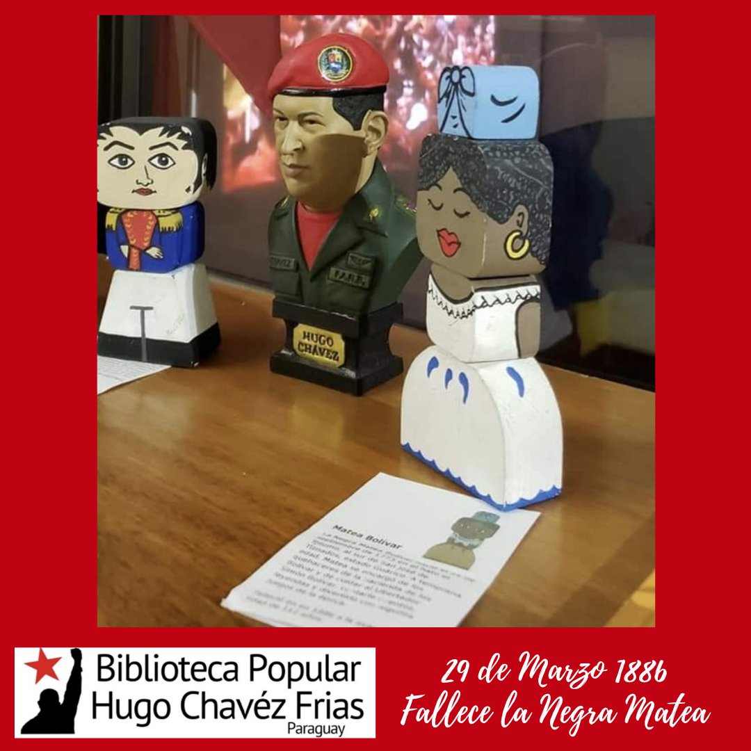chavezf_py's tweet photo. La Negra Matea Bolívar se convirtió en la nodriza que con especial sentimiento de amor acompaño al Padre de la Patria.
El 29 de marzo de 1886 partió al encuentro de su querido niño Simón,fue una mujer noble y amorosa que acompaño la causas independentista de la Patria
⚘️#Matea https://t.co/LgDckXbuQq