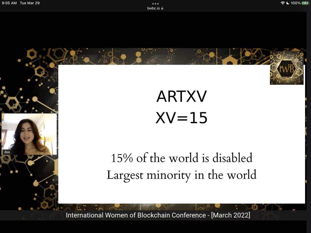 bwblockchain's tweet photo. We started the last #IWBEvent2022 NFTuesdays with a focus on neurodivergent #NFTartists. Our guest Ava @artxvnft introduced us to her efforts to create an #inclusive space.
#celebratHer
 https://t.co/kGCBQew1ra⁠
⁠@IWBevent  #womenareinblockchain
#WomensHistoryMonth https://t.co/NoeY3dFtiE