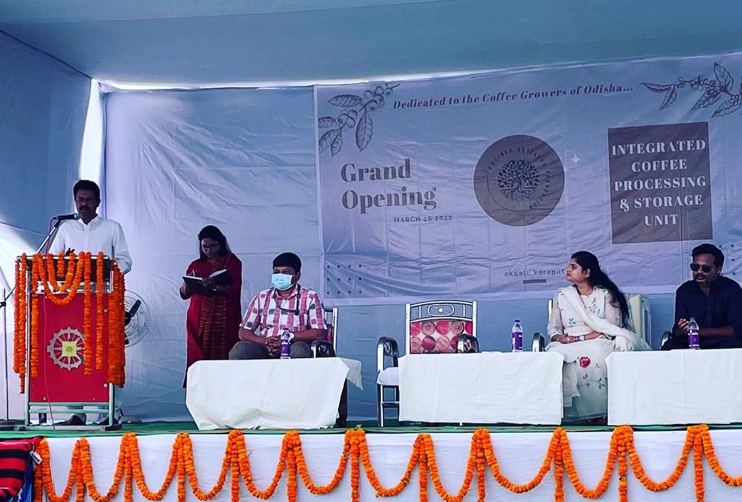 laban_das's tweet photo. @kdfsocial aims to hit 12 out of the 17 UN Sustainable Development Goals (SDG). @kdfsocial recently inaugurated ODISHA’s first Integrated Coffee Curing and Storing Unit at Koraput. Simple plan to keep the Koraput Coffee in Koraput itself!!
#INDUSTRY 
#tribalcoffee
#koraputcoffee https://t.co/8R9UyBqy0g