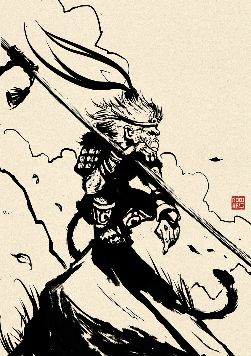 NogiSanArt's tweet photo. Sun Wukong https://t.co/iJv5xKvjrz